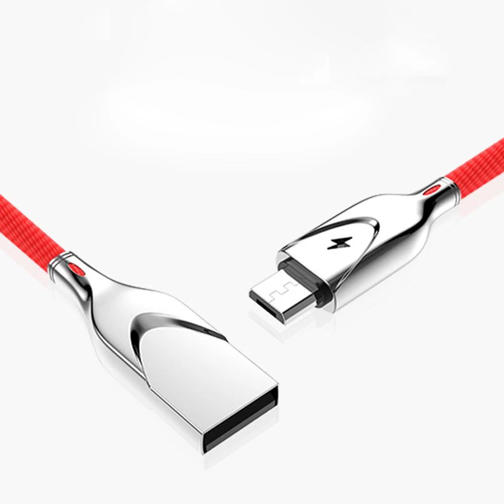 2.3A цинковый сплав Micro USB type C кабель для iPh X 8 7 6 быстрое зарядное устройство