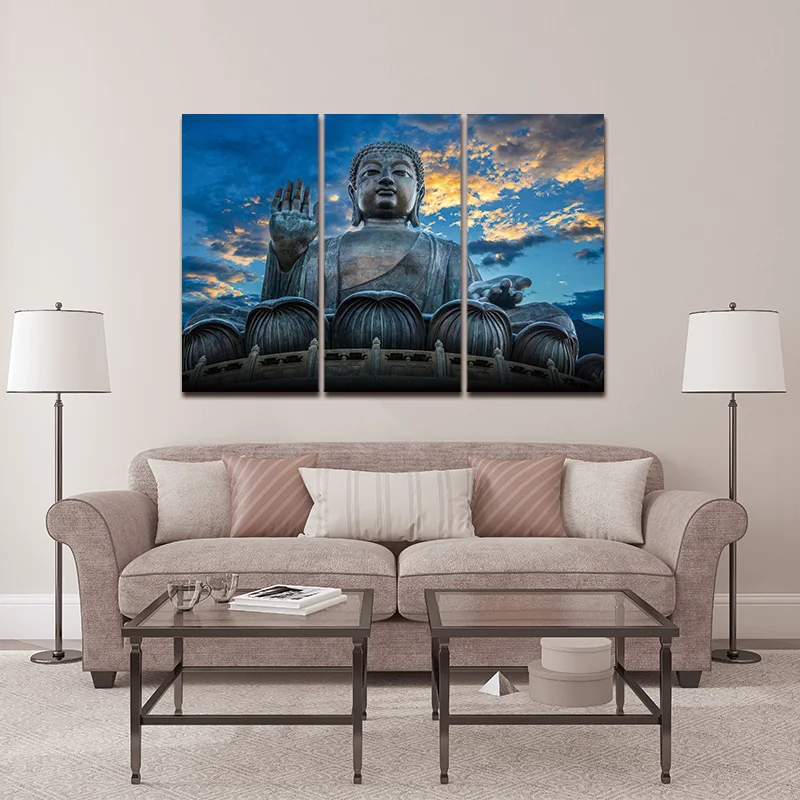 Картина на холсте настенная живопись современный портрет головы Будды картина