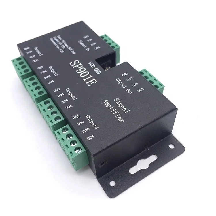 SP901E SPI выходной сигнал 4 группы управления светодиодный Усилитель сигнала управления для WS2811 SK6812 APA102 DMX512 полосы света модуль