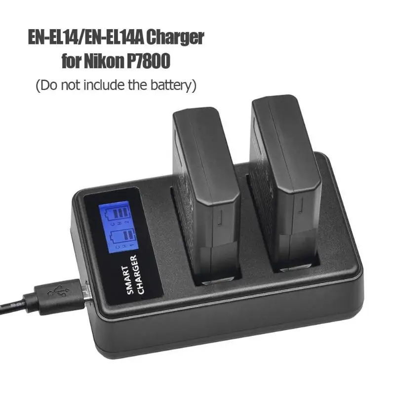 EN-EL14 EN-EL14A батареи ЖК-дисплей Дисплей двойной Порты и разъёмы USB Батарея Зарядное устройство для Nikon P7800 P7700 P7100 P7000 D5600 D5500 D5300 D5200