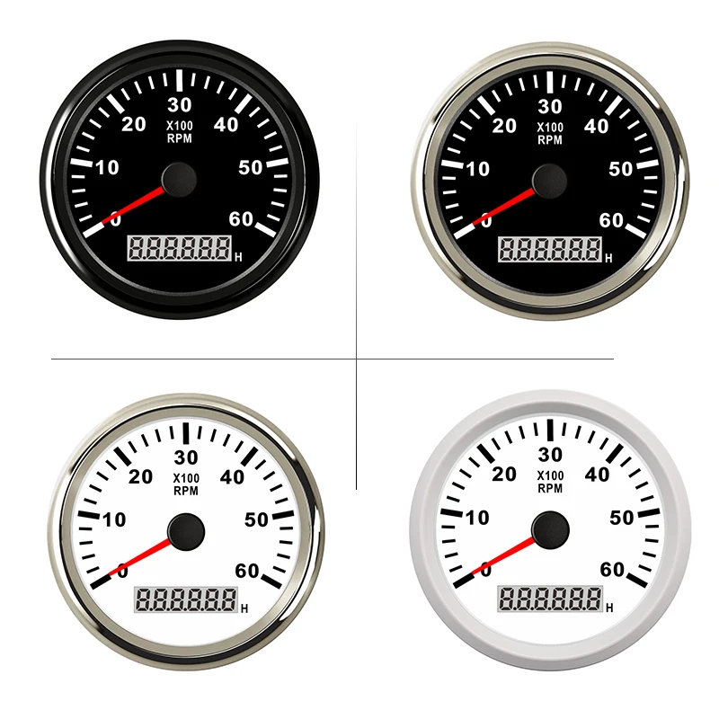 85 мм 6k RPM мотоциклетный Тахометр Датчик Мотоцикл Регулируемый Тахометр двигателя 12V 24V для автомобиля лодка с задней светильник