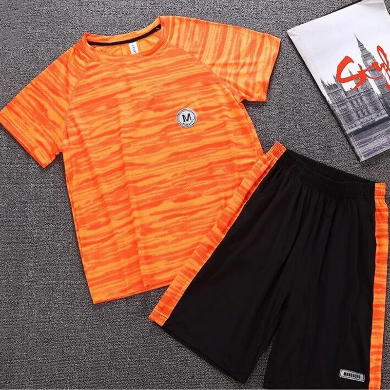 Big Boys Summer Sets 8 10 12 14 years 30-70kg Students Sportwear Kids Tracksuit 2pcs Tees Shorts Plus Size Teenager Clothing |