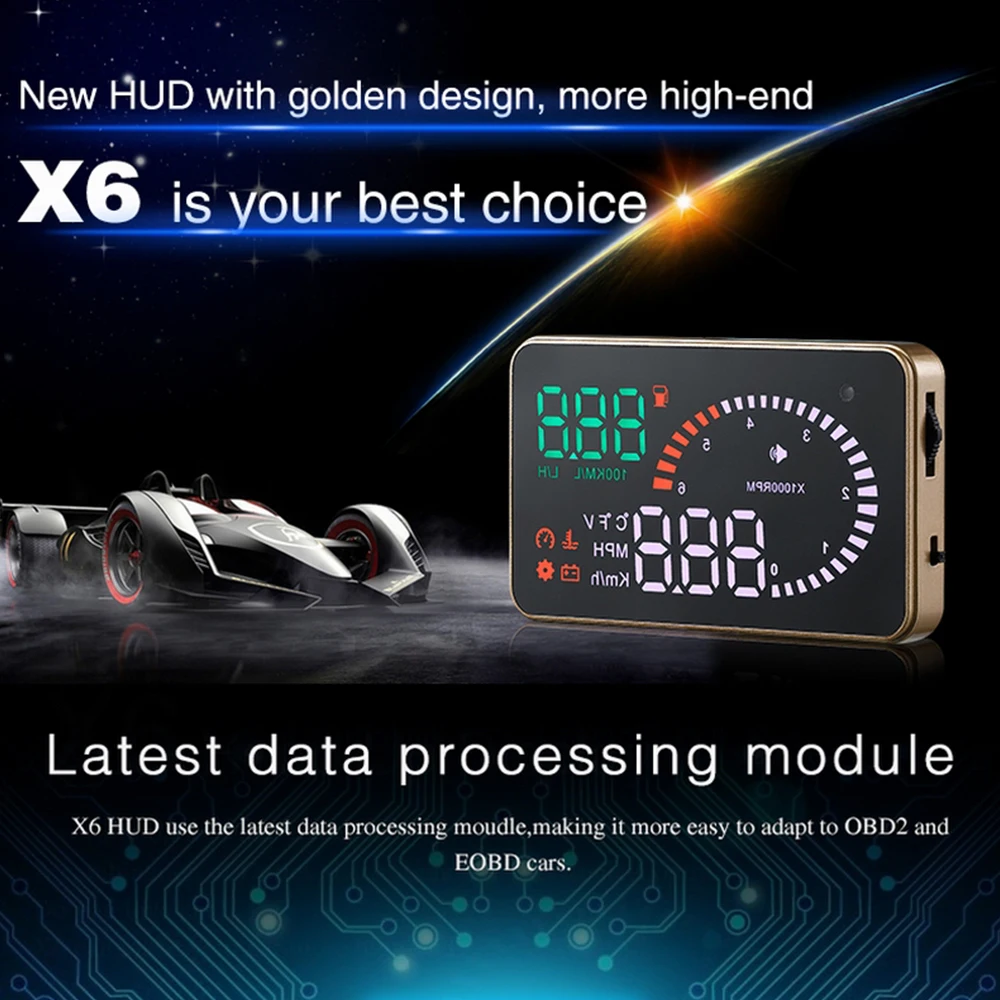 AOSHIKE X6 3 5 автомобильный Hud Дисплей измеритель скорости OBD2 превышение напряжение