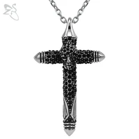 skull face necklace cross design pendants stainless steel choker male colar high quality chain tattoos for mans womens bijoux