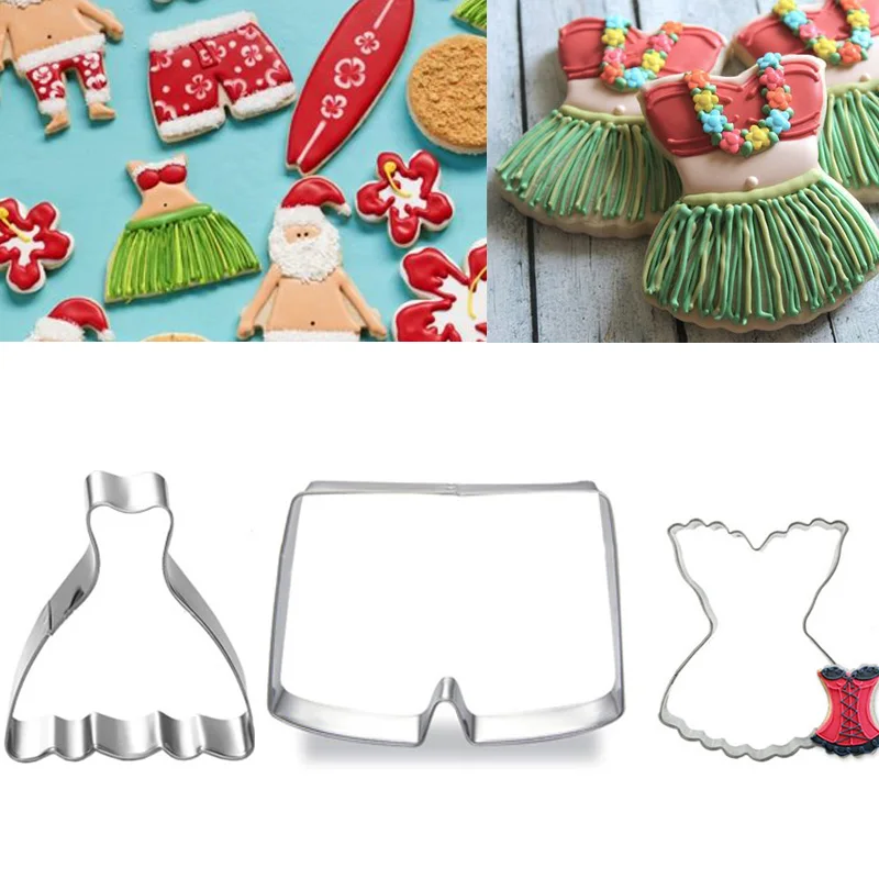 3 шт. резак для печенья бикини шорты пляжа|dress cookie cutter|cookie cutterdress |
