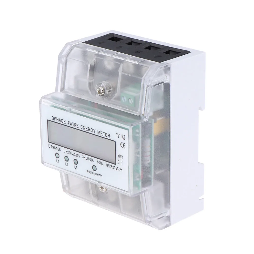 

Din-рейка трехфазный четырехпроводный счетчик энергии 380V 60HZ 5 (80) A