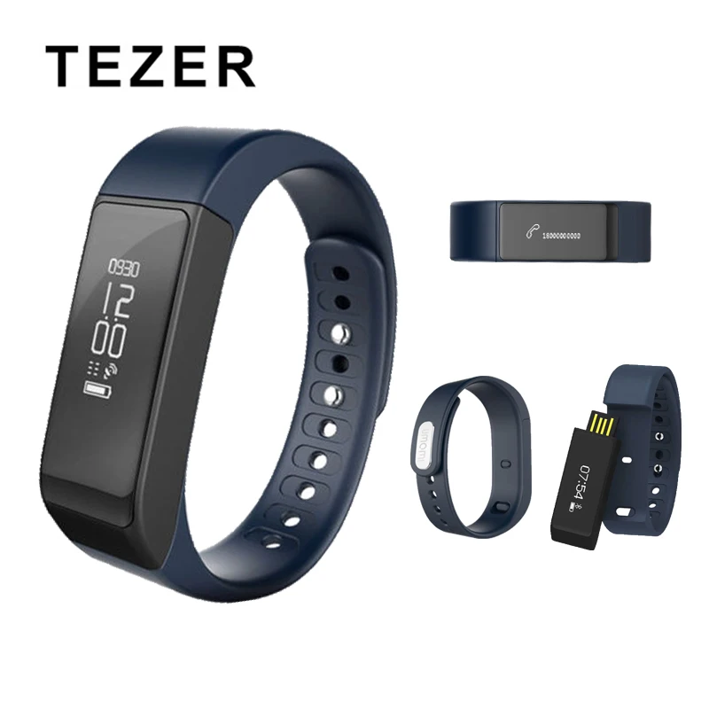 Tezer беспроводной Bluetooth 4,0 i5plus умный Браслет FitnessCall SMS напоминание Шагомер трекер спортивный умный Браслет