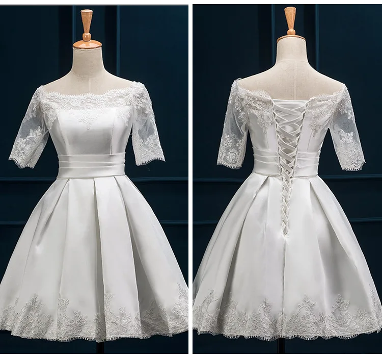 

5 Colors Short Sleeve Prom Dresses A-Line Lace Special Occasion Women Evening Party dress Cheap Women Party Gown