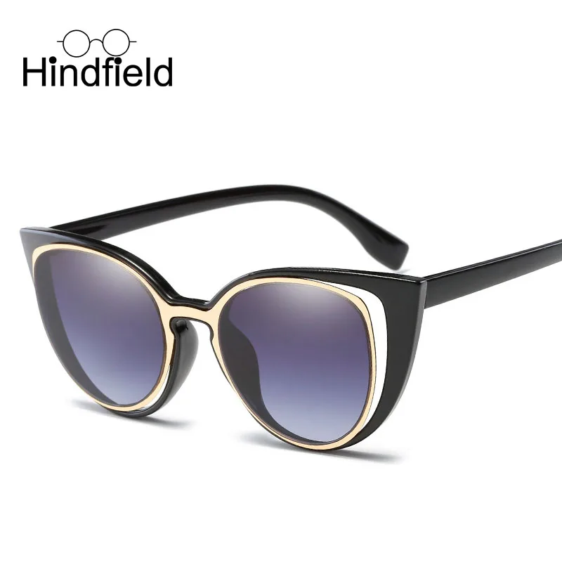 Hindfield классический Cat Eye Солнцезащитные очки для женщин Для Брендовая