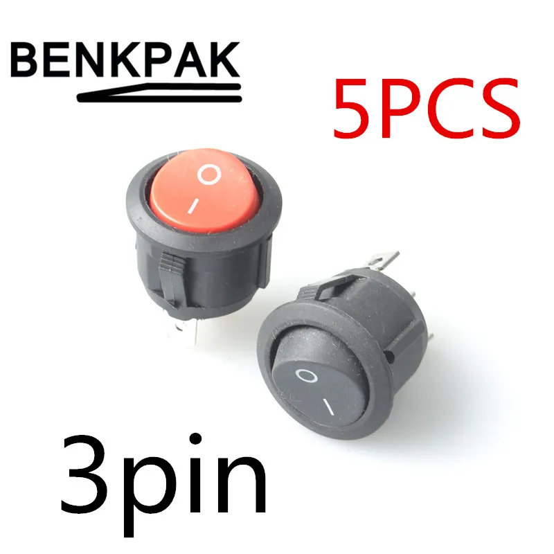 5 шт. круглый лодка Кулисные Переключатели черный/красный/белый 2 Pin включения-выключения кулисный переключатель