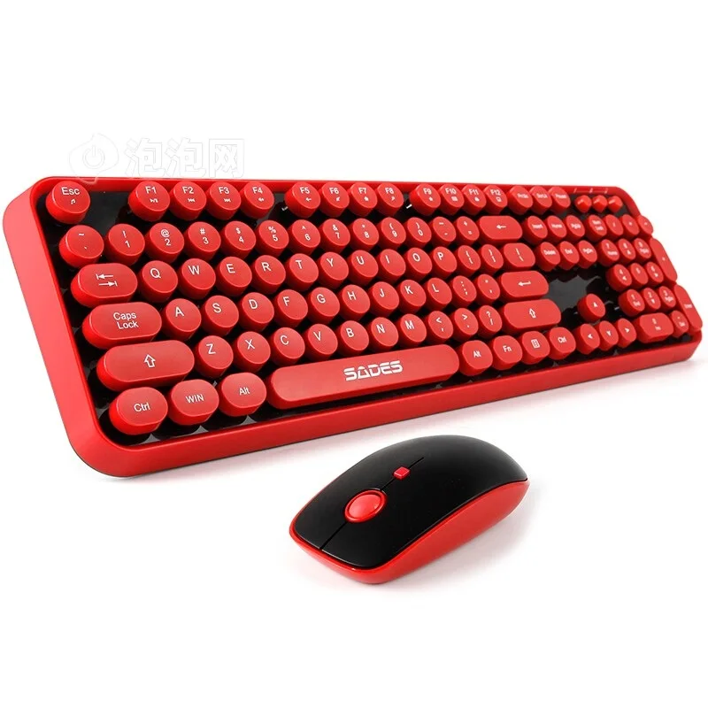 Punk Retro Round Mute 2.4Ghz Wireless Keyboard and Mouse Set Computer Games.Office Home Combo | Компьютеры и офис