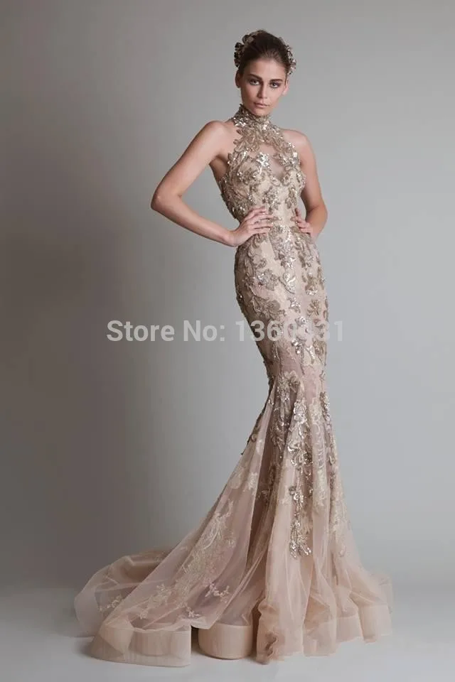 88New Fashion exquisite high evening gowns mermaid zipper dress appliques tulle dresses 2014 vestido longo | Свадьбы и торжества