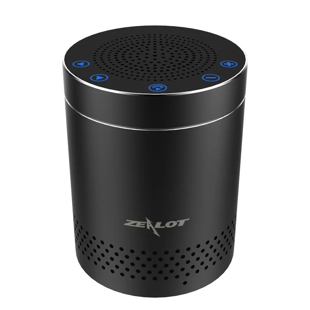 Zealot S15 Bluetooth колонки с сенсорным управлением HiFi стерео 3D объемный звук беспроводной портативный наружный сабвуфер мощный звук - Цвет: Black