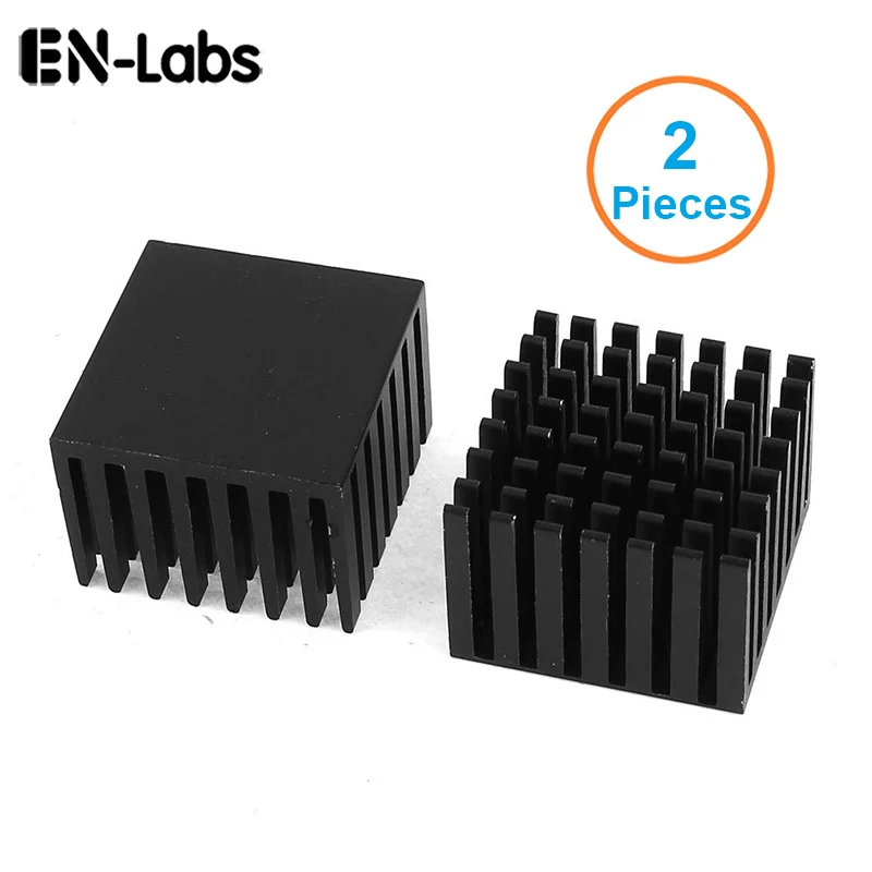 En Labs 2 шт. анодированный черный алюминиевый радиатор 28x28x20 мм Электронный кулер