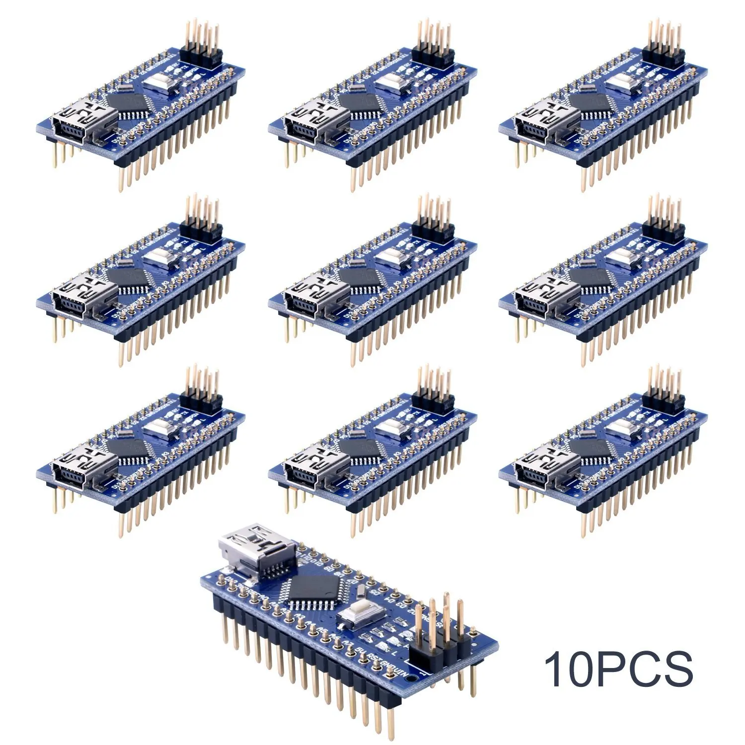 10 шт. Nano 3 0 ATmega328P контроллер совместимый с Con для Arduino NANO CH340 Turno USB кабель V3.0