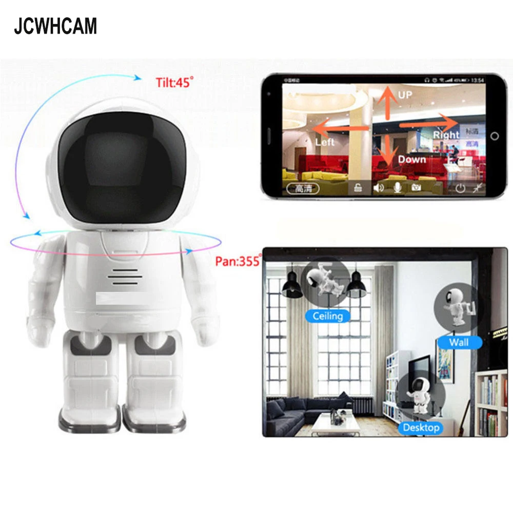 

Робот-сетевая IP-камера JCWHCAM 960P Wi-Fi HD PTZ аудио P2P Onvif ночное видение SD TF слот для карты камера безопасности радионяня