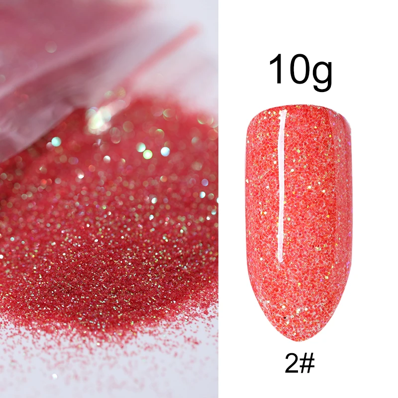 10 г Блестящий Порошок для дизайна ногтей цветной голографический Сияющий