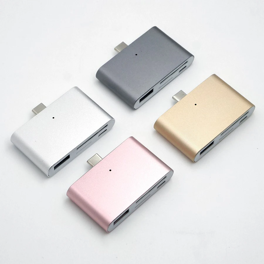 Для Macbook Retina 12 Pro 13 15 Type-C кардридер USB-C USB2.0 SD TF Micro USB OTG адаптер для планшета