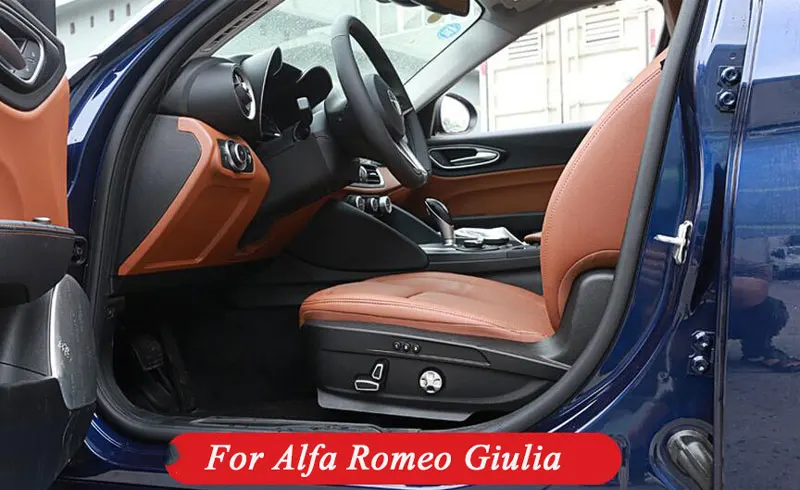 

6pcs/set ABS Chrome Seat Adjustment Button Cover Trim For Alfa Romeo Giulia Stelvio 2017 Newest
