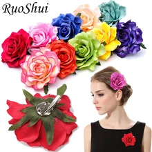 Épingle à cheveux de style bohémien, 1 pièce, fleur artificielle, broche de fête de mariage, pinces à cheveux pour femmes, couvre chef, accessoire de Festival pour filles  (3)