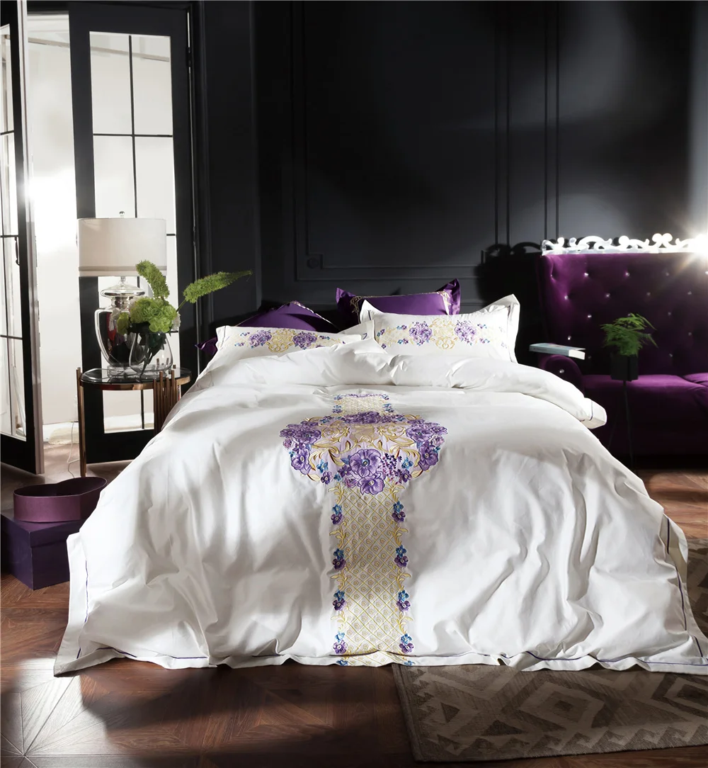 4/6 шт роскошный комплект постельных принадлежностей из египетского хлопка