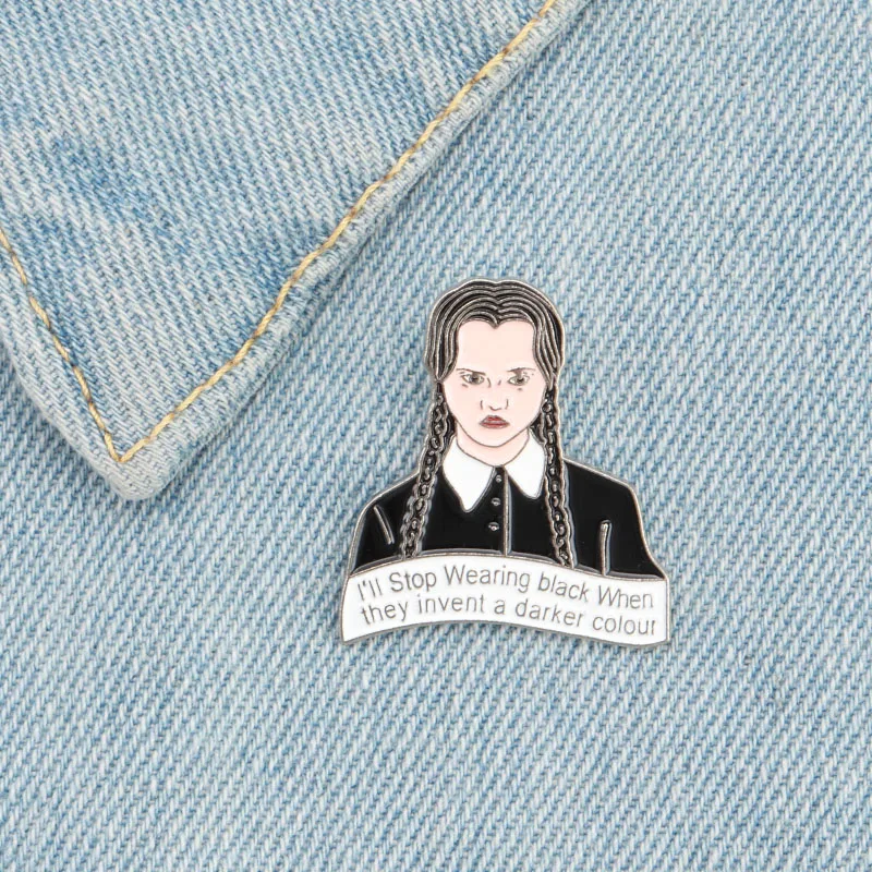 Креативные броши в стиле панк для девочек булавки Addams Family weday эмалированная