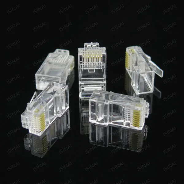 Free Shipping 100Pcs/Lot RJ-45 CAT5 Cat5e Cat6 Cable Modular Plug Network Connector | Обустройство дома
