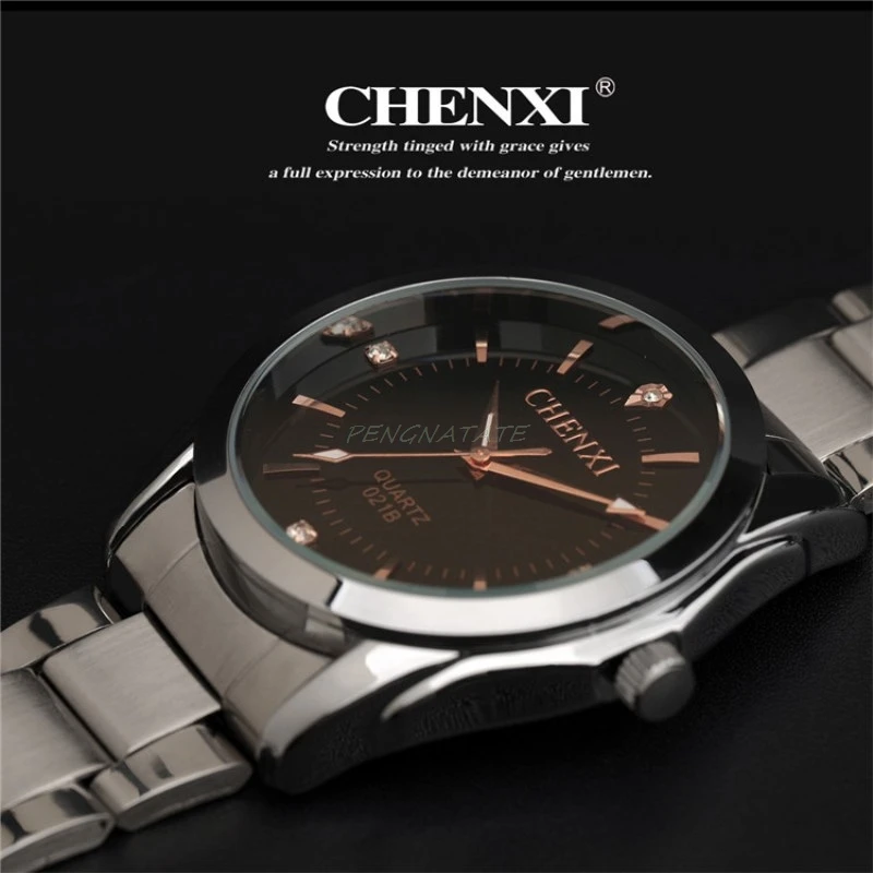CHENXI Brand Relogio Luxury Man Casual Watches Waterproof Watch Men Fashion Decoration Rhinestone Quartz Wristwatch PENGNATATE | Наручные
