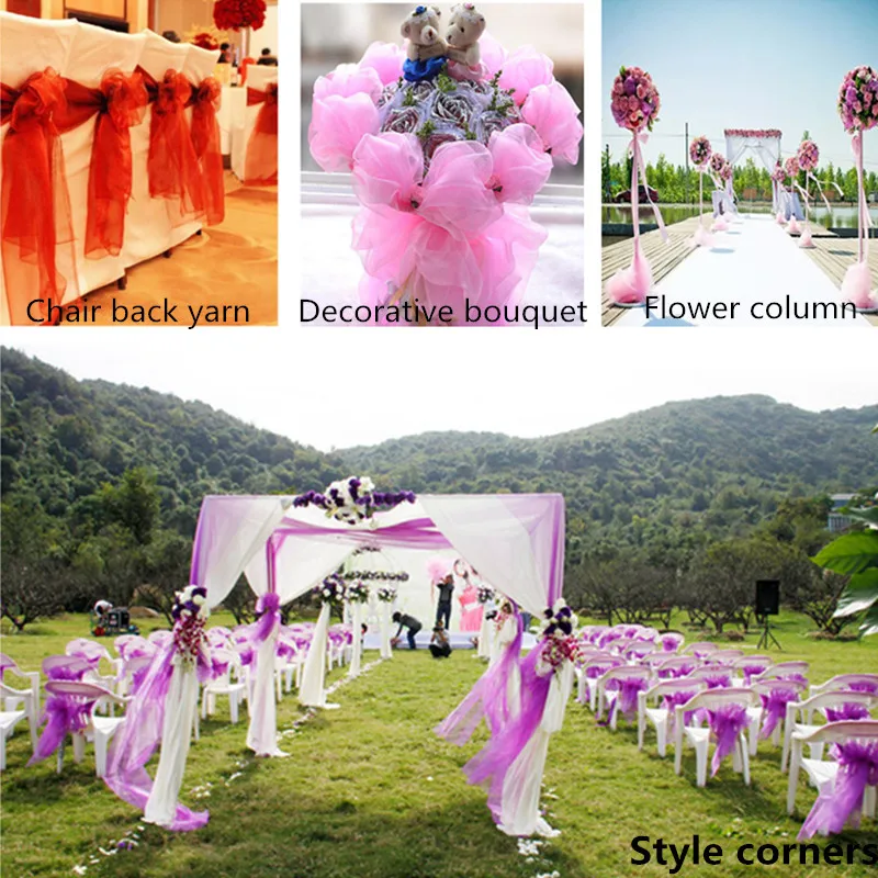 Тюль для украшения свадебной комнаты 48 см x 5 м рулон марлевый элемент ткань