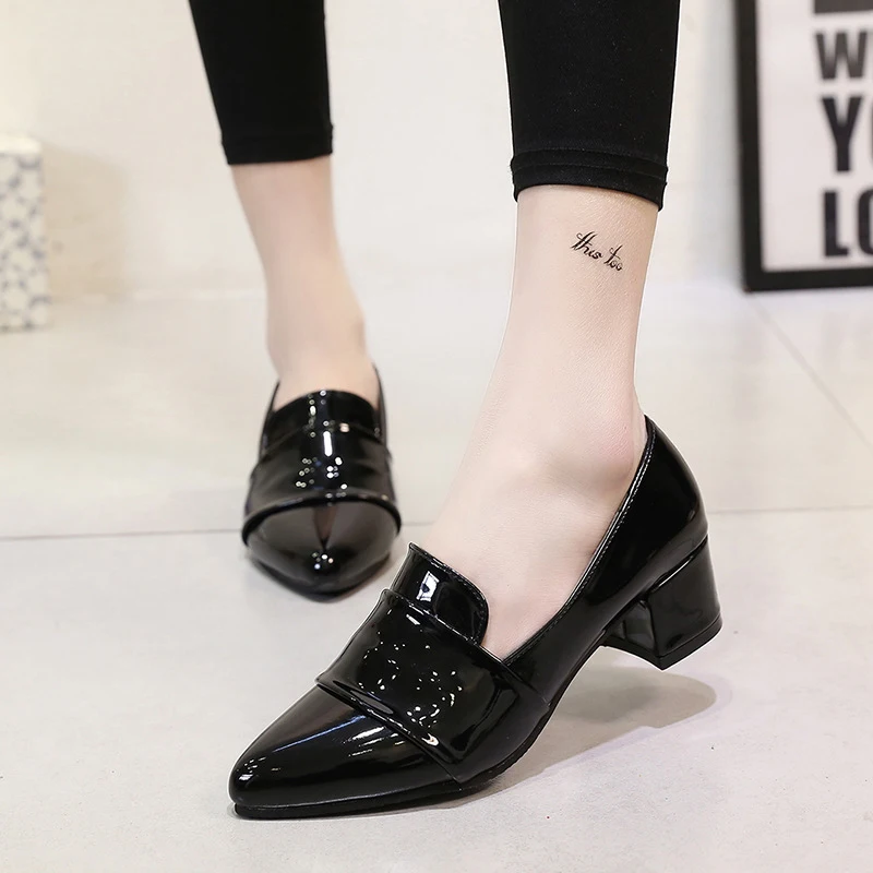 Tangnest/Новые Модные Туфли оксфорды на среднем каблуке женские туфли лодочки с