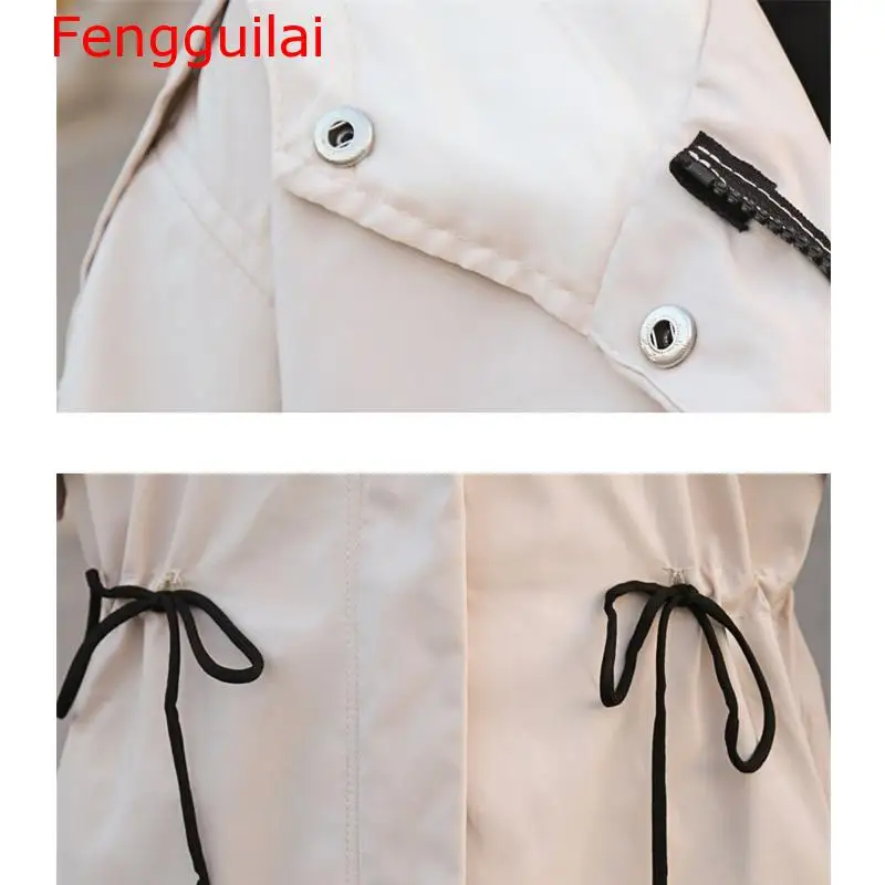 

Fengguilai Women Short Jacket Spring 2019 Long Sleeve Loose Hooded Zipper Pocket Solid Casual Wild Windbreaker Female Coat