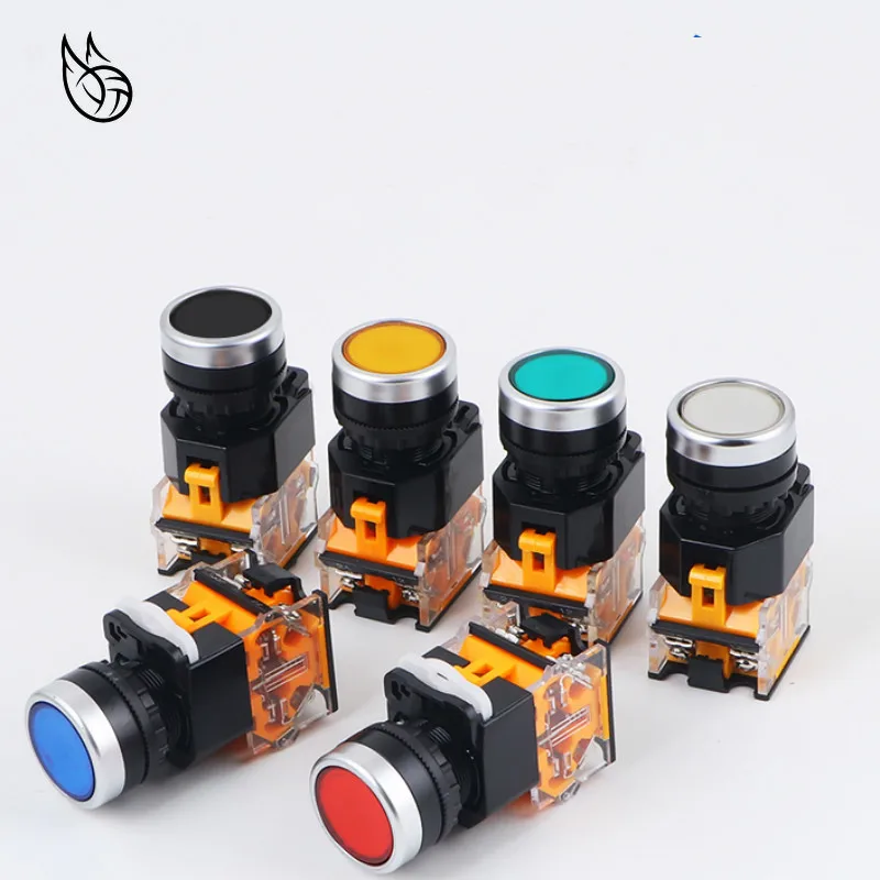 

P41 ON-OFF Momentary Push button switch 22mm 4 Screws Circular small size Flat round Panel Cutout LA38-11 LA38-11BN