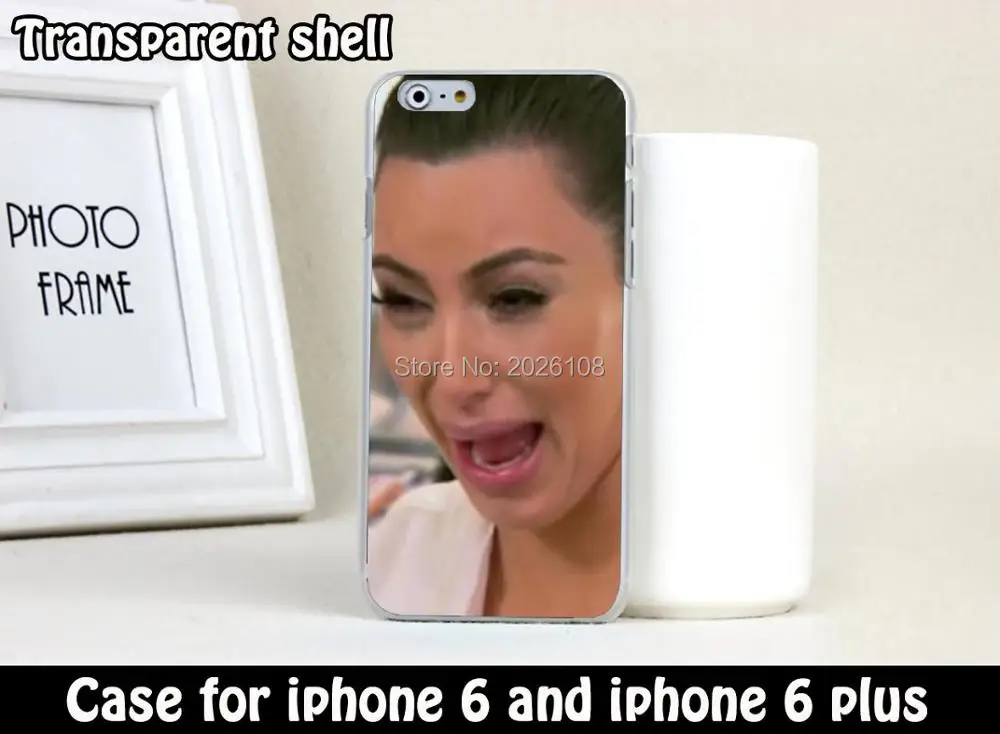 Плач Ким Кардашян Стиль Жесткий прозрачный stealth Чехол для iPhone 4 4s 5 5s 5c 6 s плюс |