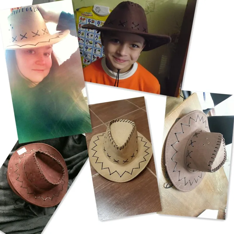 Мужские и женские ковбойские шляпы в стиле Дикого Запада головные уборы западном