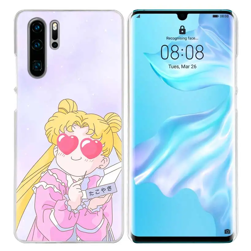 Чехол Sailor Moon Kawai для huawei P20 P30 P Smart Nova 4 3i P10 P9 P8 mate 10 20 lite Pro Mini, жесткий чехол для телефона из ПК, Новинка