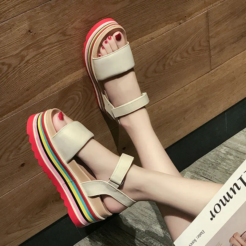 Новые летние женские сандалии дикая повседневная обувь сезон лето женская