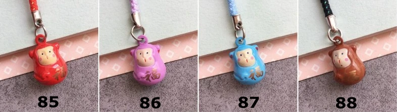 Мультфильм Jingle Bell кулон мобильный телефон шнурок ремешок украшение для iPhone 196 символов на выбор 500 шт./лот