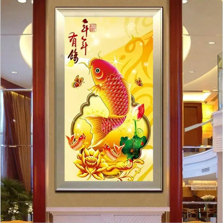 5D DIY Diamond Painting Animal Cross Stitch Embroidery Rhinestone Fish Mosaic Kit Wall Stickers | Дом и сад