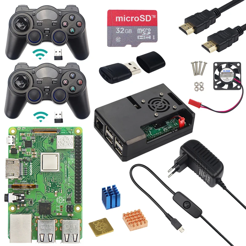Оригинальный Raspberry Pi 3 Model B + с Wi Fi и Bluetooth игровой комплект чехол питание USB игровые