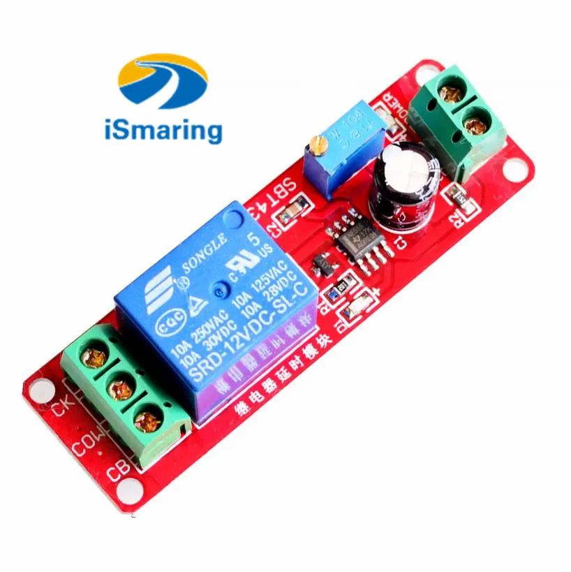 

Официальное iSmaring DC 12 В реле задержки щит NE555 таймер переключатель Регулируемый Модуль от 0 до 10 Diy RC игрушечный комплект Электроника разработка Леа