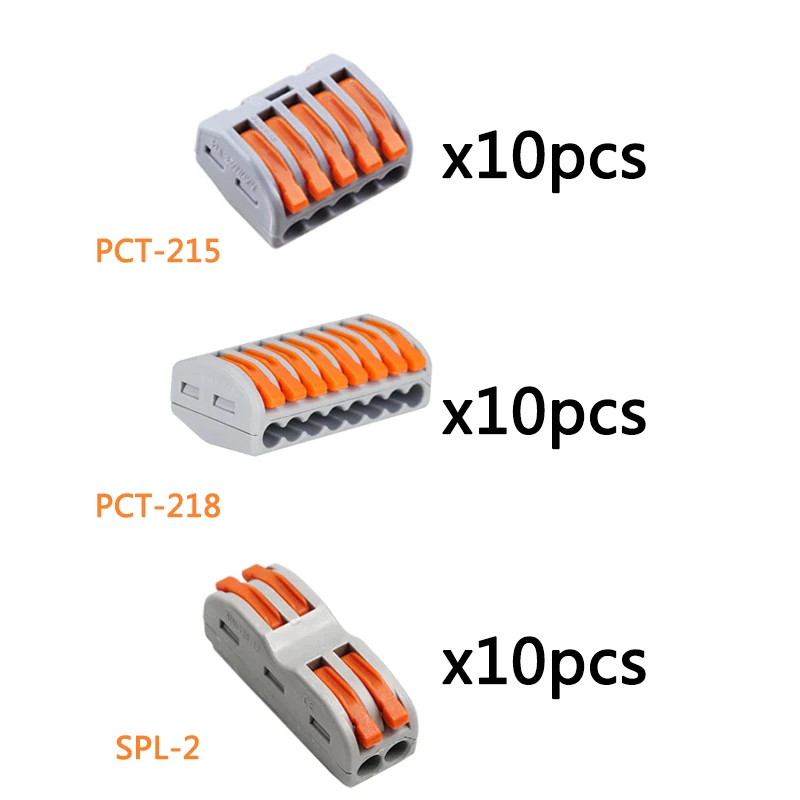 215 218 SPL-2 30 шт./лот) три разъема для каждого 10 шт., 221 222 Мини Быстрый провод разъемы, вставной клеммный блок - Цвет: 215 218 SPL-2
