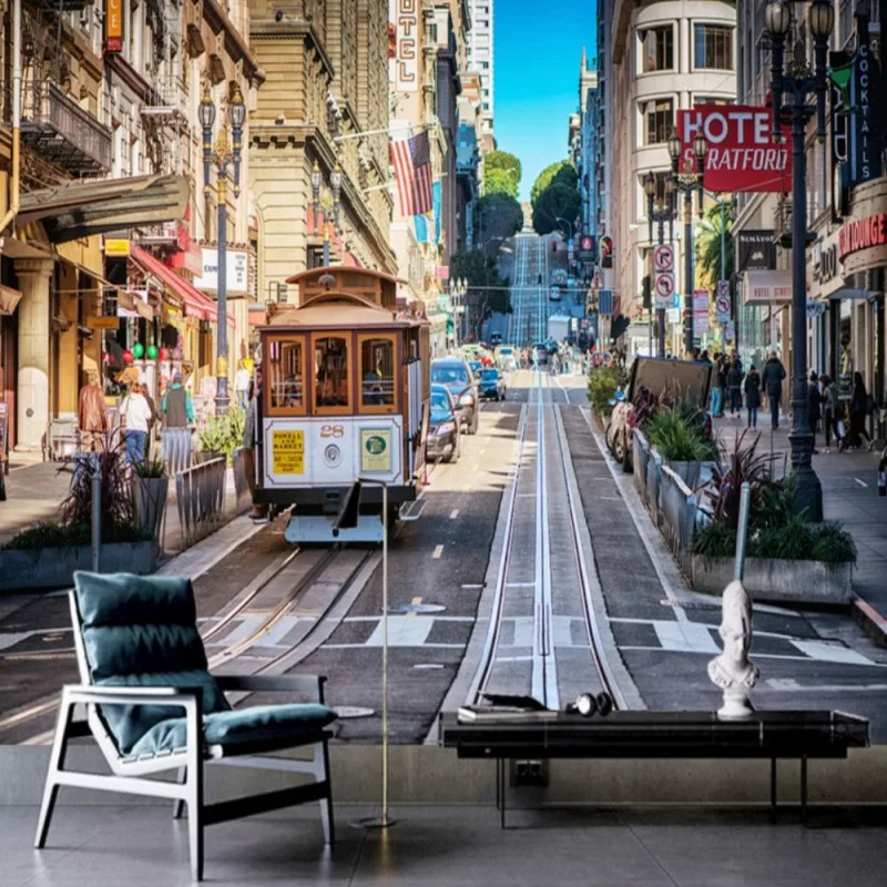 Современные обои в стиле коломак настенные бумажные с изображением городских