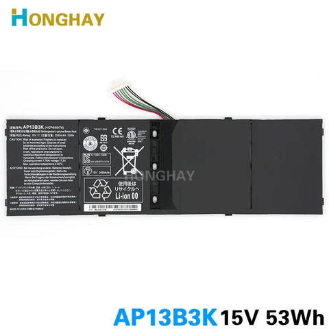 Аккумулятор для ноутбука Honghay AP13B3K для Acer Aspire V5 R7 V5-572G V5-573G V5-472G V5-473G V5-552G M5-583P V5-572P AP13B8K