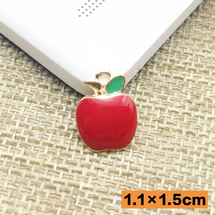 10 шт. 15*11 мм Корейская версия милые эмалированные амулеты Apple подвеска из сплава