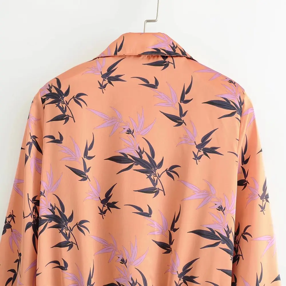 Женский комбинезон с цветочным принтом длинный рукав глубокий v образный вырез