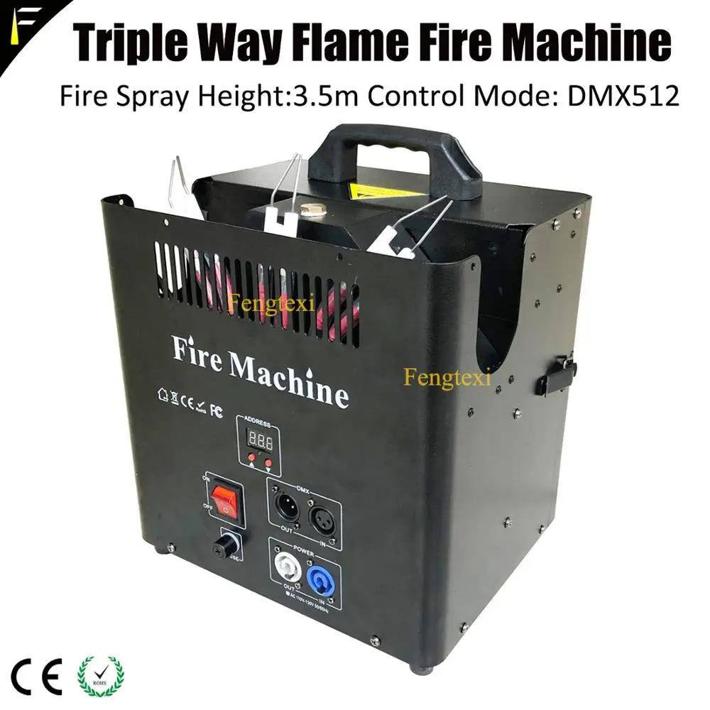 DMX512 Compact Triple Way Flame thrower 3 Headed Flame Fire Machine Dj Disco Fire Effect Jet Shooter Device