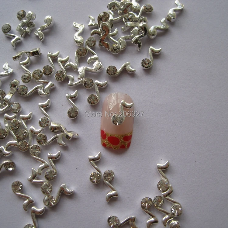 MD-180 10 штук Необычные Хрустальные Стразы Серебряный Музыкальный знак деко