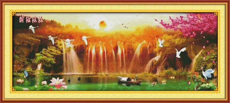 

Wishing you prosperity cross stitch kit 18ct 14ct 11ct count printed canvas stitching embroidery DIY handmade needlework