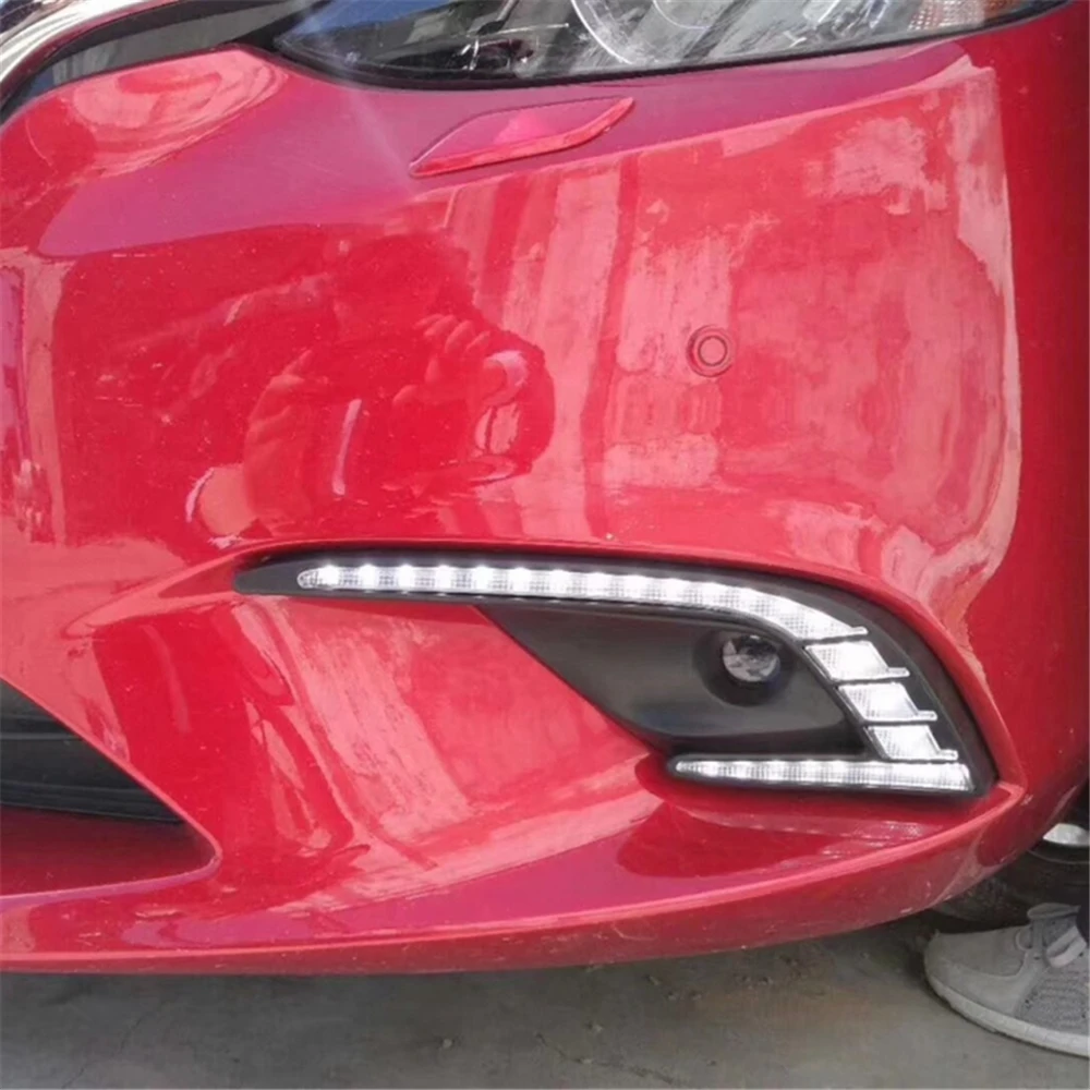 Автомобильный мигающий для Mazda 6 Atenza дневной ходовой светильник светодиодный DRL противотуманный фонарь, водительский светильник s желтый указатель поворота