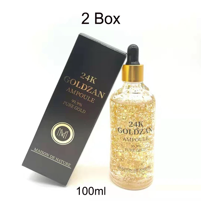 100ml for 2 Bottle 100 мл премиум-класса, Антивозрастная сыворотка, 24 К золото, чистая Сыворотка с гиалуроновой кислотой, увлажняющая эссенция для отбеливания, Антивозрастная никотиamсыворотка - Вес нетто: 100ml for 2 Bottle